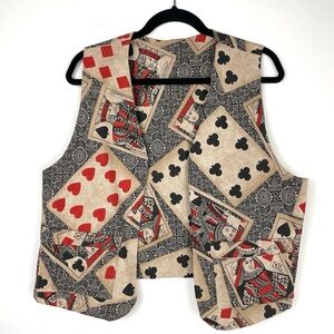 VTG Playing Cards Vest Handmade Novelty Party Poker Dealer Dress Up